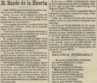 El Bando de la Huerta hace 100 años