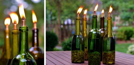 lamparas con botellas de vidrio