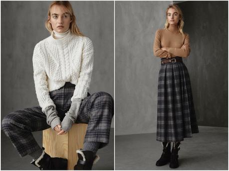 Falda Larga Cuadros Stradivarius