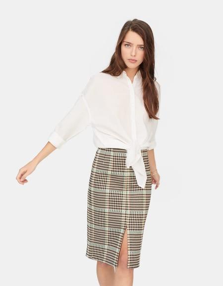 Falda Larga Cuadros Stradivarius