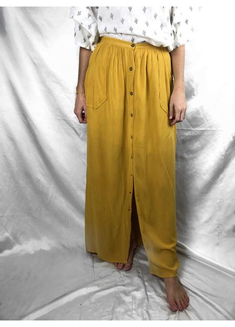 Falda Larga Cuadros Stradivarius