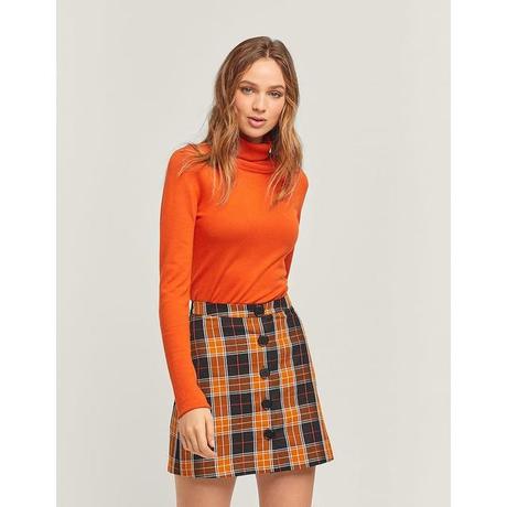 Falda Larga Cuadros Stradivarius