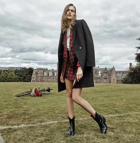 Falda Larga Cuadros Stradivarius