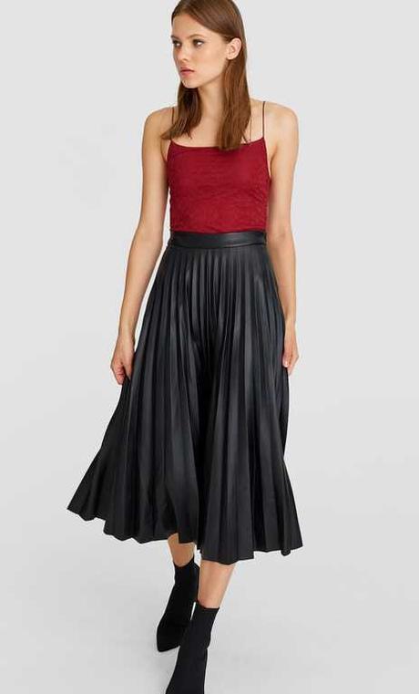 Falda Larga Cuadros Stradivarius