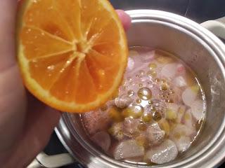 GAZPACHO PERRERO (SOPA DE ALMEJAS Y RABANOS CON NARANJAS)