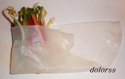 Rollitos de crudités con salsa agridulce