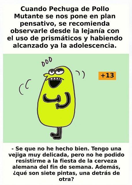 Las diversas reacciones de Pechuga de Pollo Mutante, clasificadas por edades.