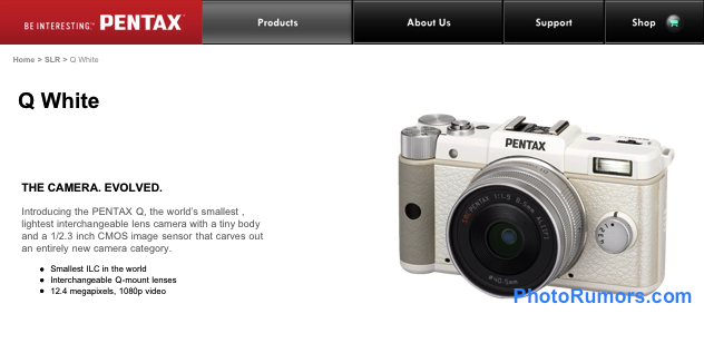 Pentax Pentax q sin espejo Q: Mundos más pequeña y ligera cámara digital de lentes intercambiables