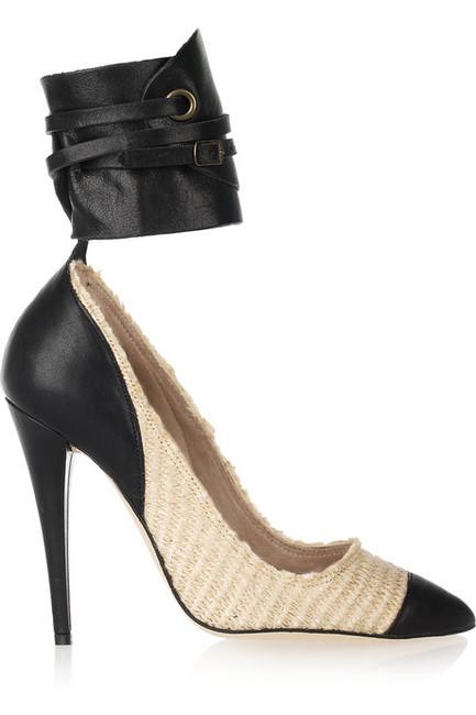 Isabel Marant Gava Raffia And Leather Pumps Photograph