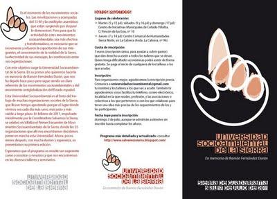 El 5 de julio comienza la Universidad Socioambiental de la Sierra