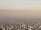 Fotografía nube contaminación sobre Santiago Chile