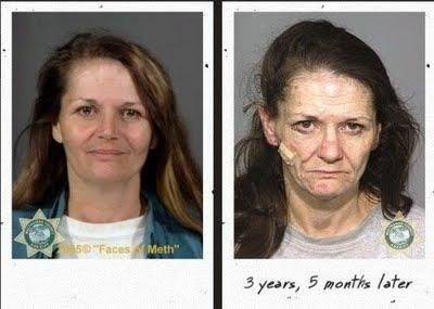 Antes y después del consumo de drogas.