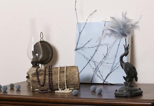 Diy: un cuadro con un lienzo y unas ramas