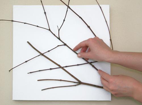 Diy: un cuadro con un lienzo y unas ramas - Paperblog