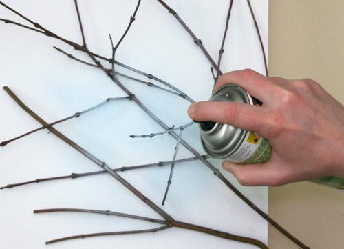 Diy: un cuadro con un lienzo y unas ramas
