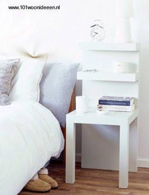 Mesa de luz blanca de diseño Mesa de luz blanca de diseño