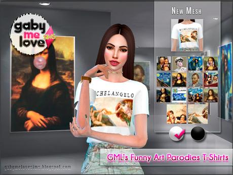 GML's Funny Art Parodies T-Shirts (Sims 4), Female - Gabymelove Sims GML's Funny Art Parodies T-Shirts (Sims 4), Female