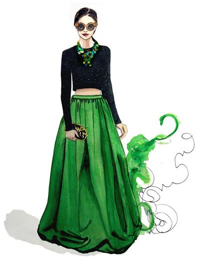Falda Verde Corta Outfit