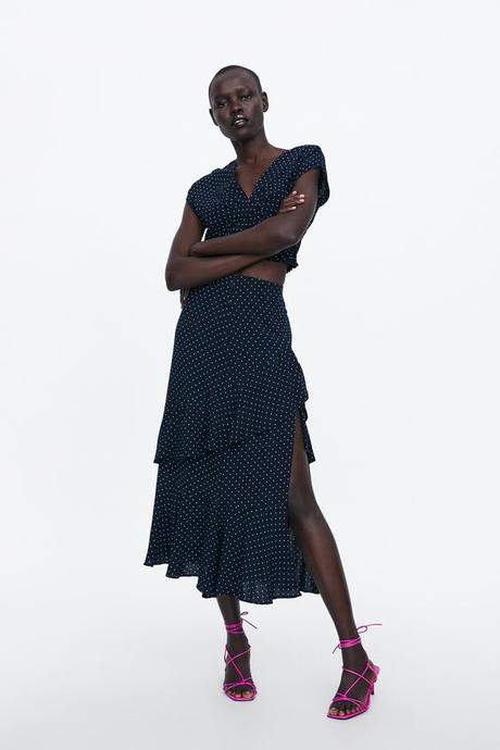 Falda Volantes Lunares Zara