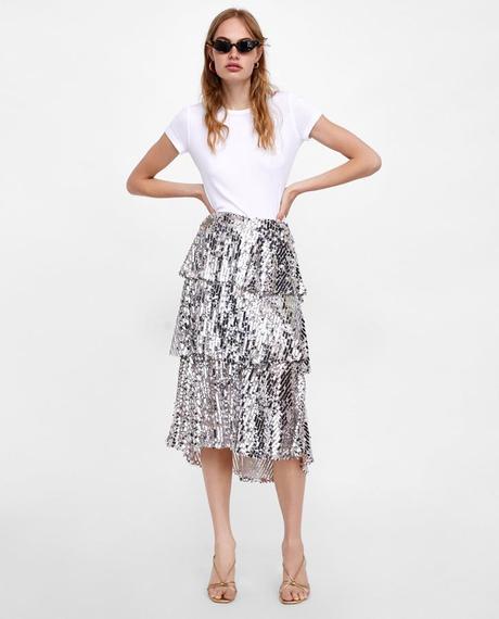 Falda Volantes Lunares Zara