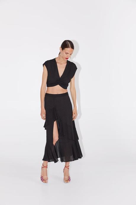 Falda Volantes Lunares Zara