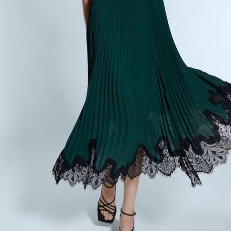 Falda Larga Flores Zara