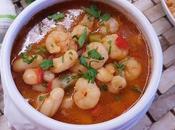 Guiso judías blancas gambas