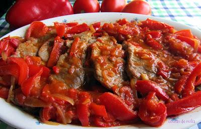 Chuletas con pimientos