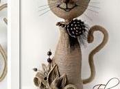botella cuerda lindos gatitos decorativos