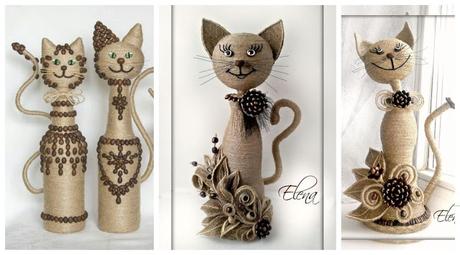 Con una botella y cuerda haz lindos gatitos decorativos - Paperblog