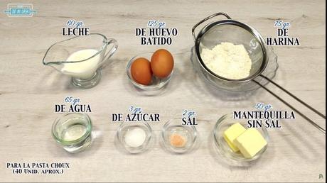 Ingredientes pasta choux para buñuelos