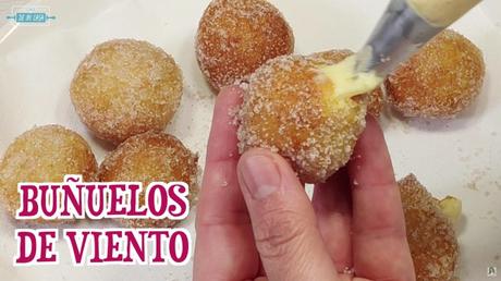 BUÑUELOS de Viento CASEROS Rellenos de CREMA PASTELERA 🤩 Tiernos, Esponjosos y ¡DELICIOSOS!