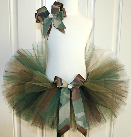 Falda De Tul Verde Militar