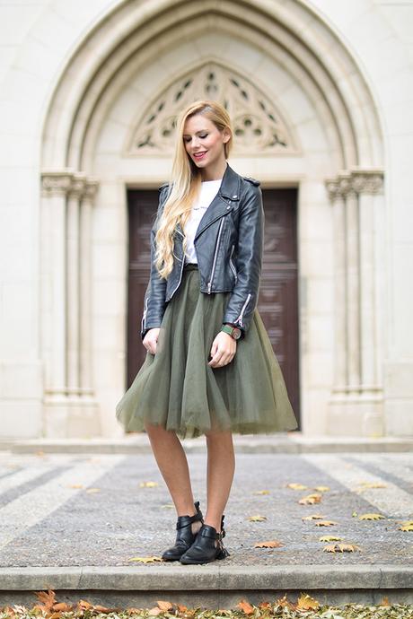 Falda De Tul Verde Militar