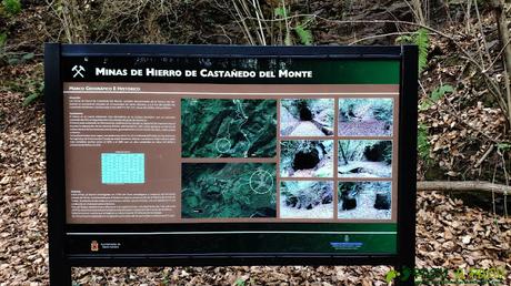 Cartel explicativo de las minas de Castañedo del Monte