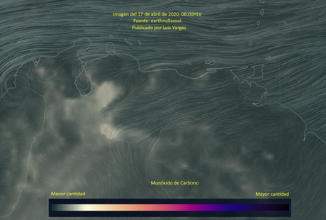 Se mantiene importante cantidad de humo proveniente de los incendios forestales, en varias regiones de Venezuela. Los satélites han podido captar éste material particulado en la atmósfera