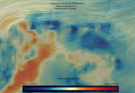 Se mantiene importante cantidad de humo proveniente de los incendios forestales, en varias regiones de Venezuela. Los satélites han podido captar éste material particulado en la atmósfera