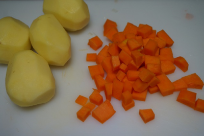 Tortilla de patatas con puerro y calabaza Tortilla de patatas con puerro y calabaza