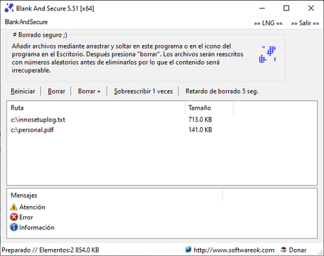 Cómo eliminar archivos de forma de segura y evitar su recuperación Blank And Secure