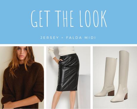 Look Falda Midi Con Botines