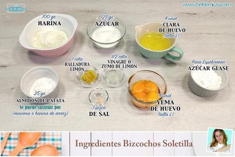 Ingredientes Bizcochos de Soletilla
