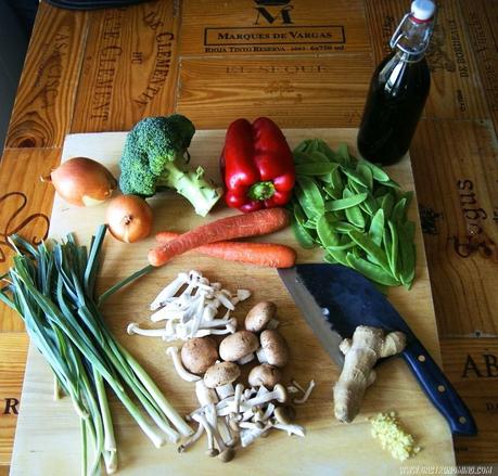 Verduras con salsa teriyaki