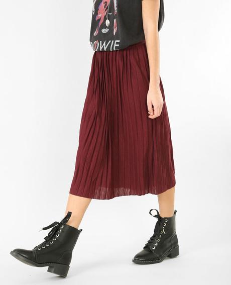 Falda Plisada Burdeos