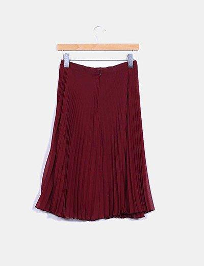 Falda Plisada Burdeos