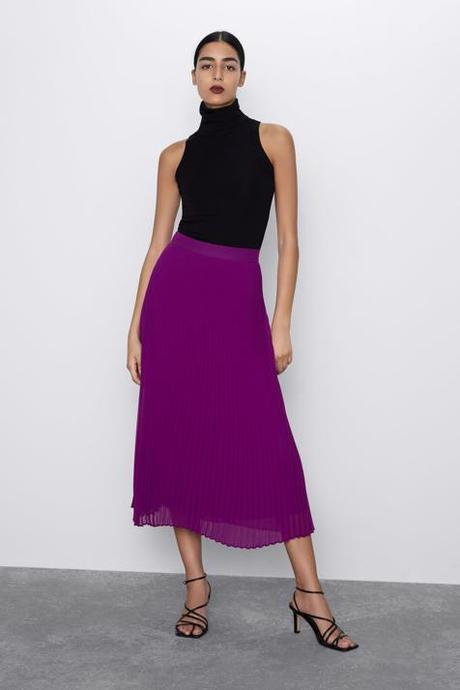 Falda Plisada Burdeos