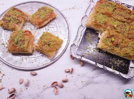 Pastel árabe de queso y pistachos