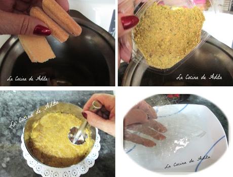 Tarta de cuajada, con mango y coco Tarta de cuajada, con mango y coco