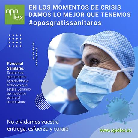 Opolex ofrece gratis la preparación de oposiciones de sanidad a profesionales que pelean contra el COVID-19