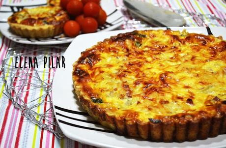 Quiche de espinacas, beicon y queso emmental