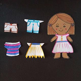 Muñeca de papel para vestir, actividades para niños